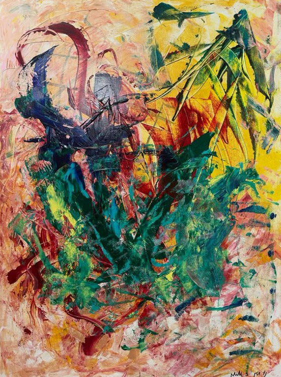 Jungle Flamingo - abstract work by Nili Stein